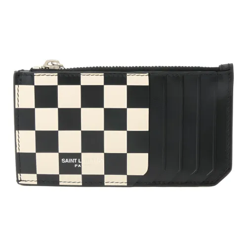 SAINT LAURENT Кожа Картхолдер Унисекс Бежевый и Черный