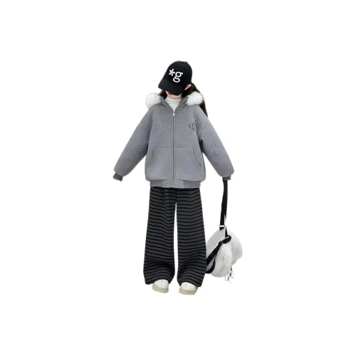 GOYN Меховой воротник пальто полосы брюки Kids повседневная спортивная одежда
