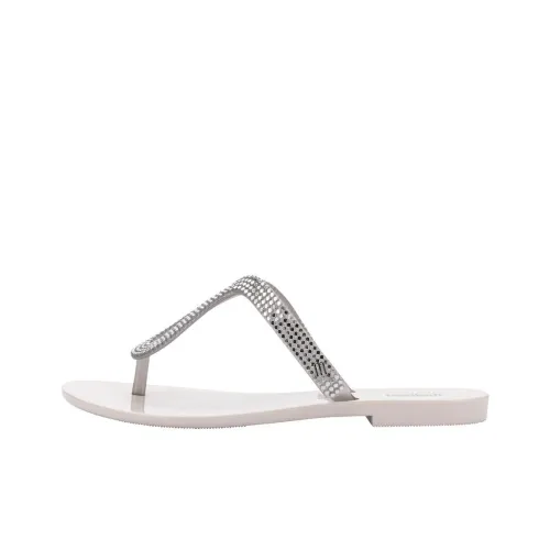 MELISSA Устойчивые к истиранию Шлепанцы Женские Белые Серебряные