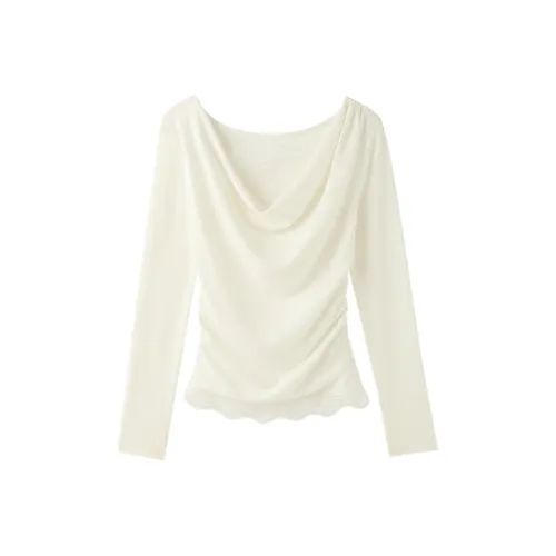 YINLEI Экрю Женские T-рубашки