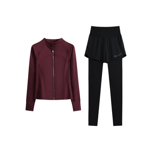 Фитнес комплект HIGH RISE дышащий быстросохнущий одежда для женщин высокая эластичность молния пальто двухкомпонентный комплект