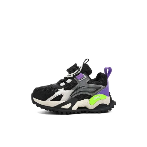 Jeep Легкий Амортизирующий и Дышащий Дизайн Низкие Кроссовки для Бега Черные Фиолетовые Детские