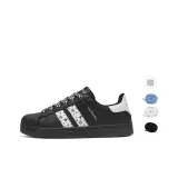 Чёрный Белый Клетка (с Трёхцветными Шнурками)