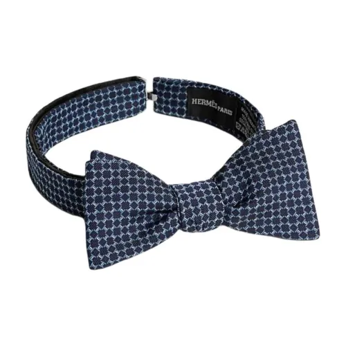 HERMES Шелковый бант Мужской Ocean Azure White