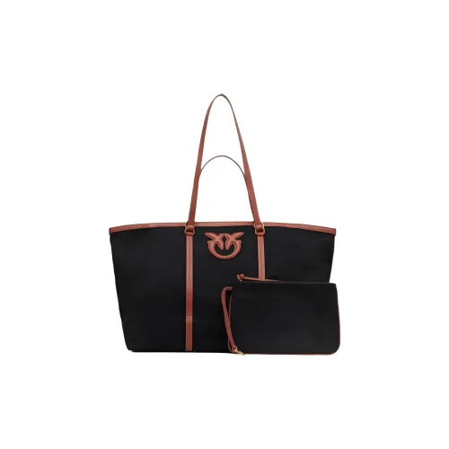 PINKO Холст Тоут Сумка Сумка для покупок Сумка через плечо Сумка среднего размера Женская Черная