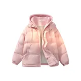 Розовый хлопковый пуховик