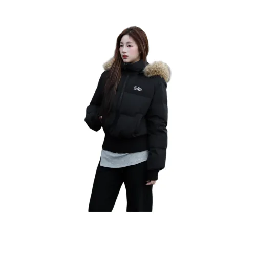 VENICEW Черный с VN Brand Наклейка Женские Пуховики