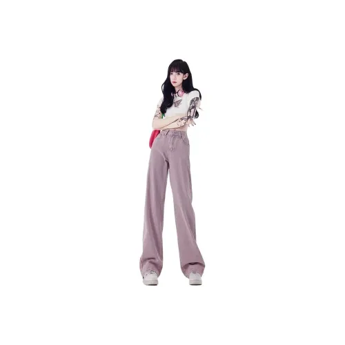Kazakhstan Повседневные брюки Женские Фиолетовый