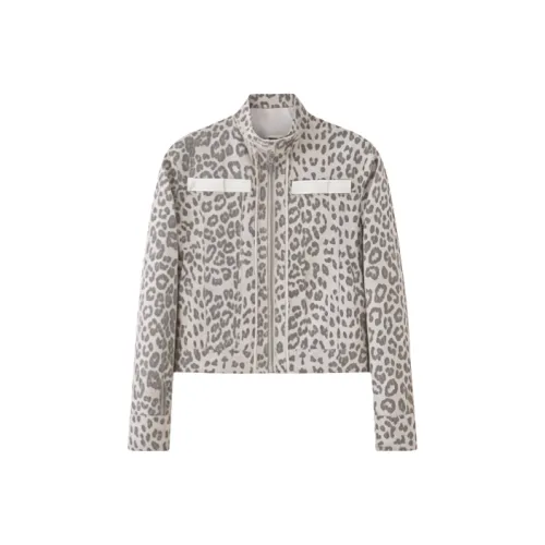 BOVCKEI Леопардовый принт Женские Бархатные куртки
