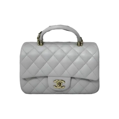 CHANEL Classic Flap CF Sheepskin Flap Bag Crossbody Bag Shoulder Bag Women's Gray