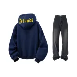 Комплект одежды (Темно-синий кардиган + джинсы)