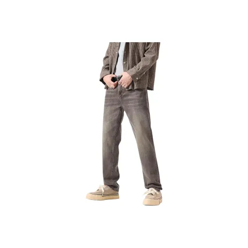 NITENG Светлый кофейный Мужские Джинсы