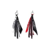 Квадратный шарф, украшение, черный, красный + черный, белый (1 пара)