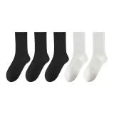 [Носки до колена 18 см] 3 упаковки черных + 2 упаковки белых