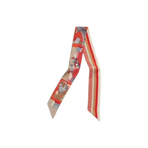 HERMES Шелковые шарфы Женские Рубиновый Красный Розовый Красный Многоцветный