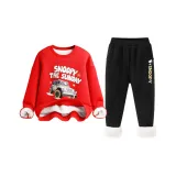 Джип/Красный Черный Комплекты Одежды [Утолщенный Шерпа]