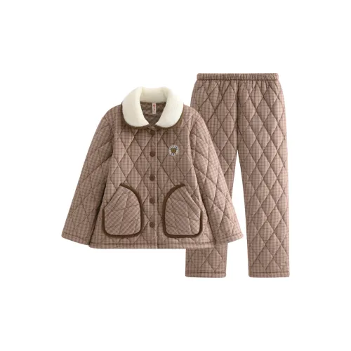 FENTENG FJ26950206 Камео Коричневый Check Женские Пижамные Комплекты