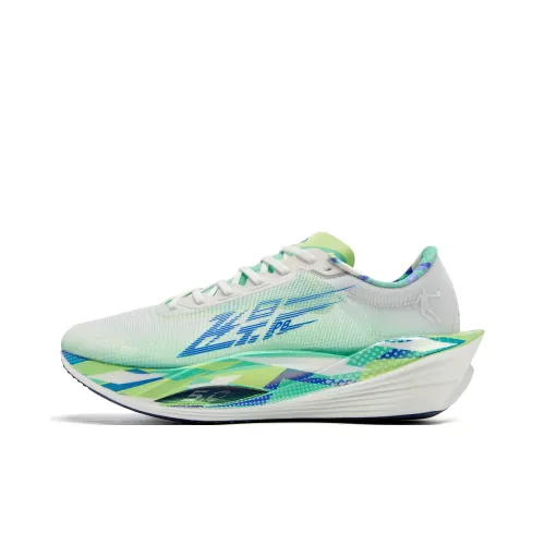 QIAODAN Phantom PB5,0 Амортизаторы Slip-resistant Низкий топ Карбоновая плита Беговые кроссовки для марафона Мужские Белый Зеленый