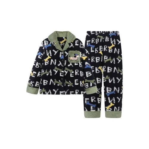 HANQIANNUO Осенне-зимняя пижама Милый женский Утолщенная и с флисовой подкладкой Термическая