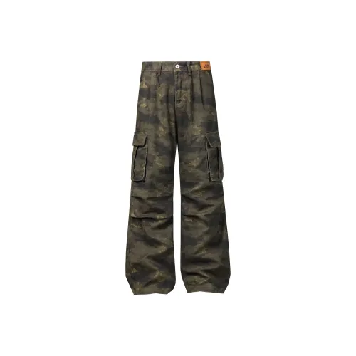 Huohuotu Темный Камуфляж Унисекс Джинсы