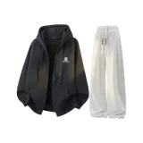 Чёрный + Белый Серый K [с флисовой подкладкой, улучшенный]