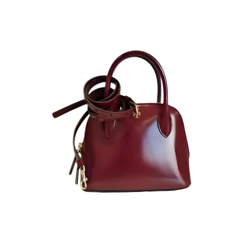 TORY BURCH Emerson Лакированная поверхность Коровья кожа Сумка-купол Сумка через плечо Сумка Мини Женская Бургунди