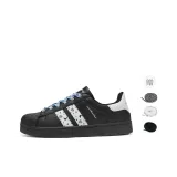 Белая керамика синего цвета (с трехцветными шнурками)