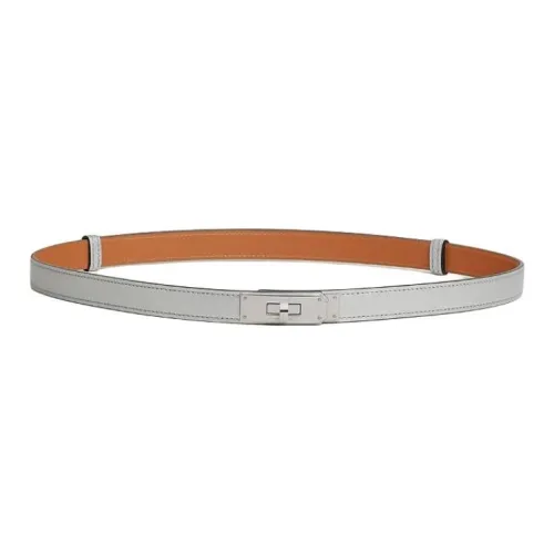 HERMES Chamkilight Козья кожа Кожаные ремни Women's Silver 1,8 см