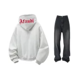 Комплект одежды (Белый, Фотиния, Серый, Кардиган + Джинсы)