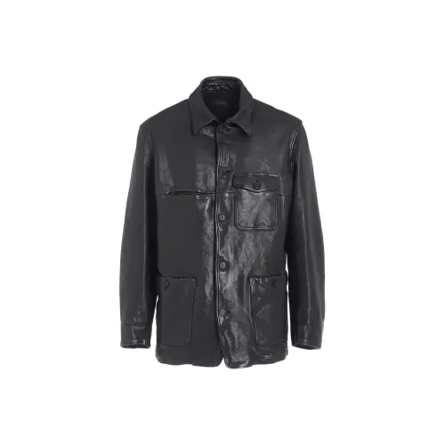 Yohji Yamamoto S'YTE FW25 WASHED SHEEP LEATHER COVERALL WORKWEAR DETAILS LEATHER JACKET UNISEX