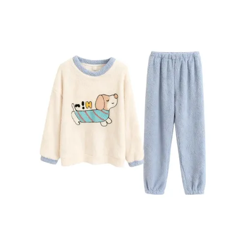 Daiyindie Осенние и зимние пижамы для женщин утолщенные и с флисовой подкладкой термические коралловый флис домашняя одежда