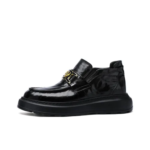 U7 Бизнес Кожаные туфли Повседневный Хлопковый линт Обувь Мужская Черная