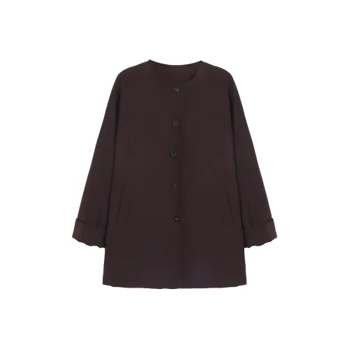 GZQJ Темный красновато-фиолетовый женский пальто