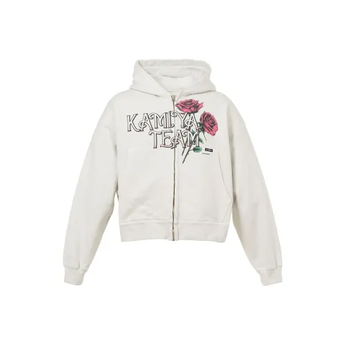 KAMIYA 2025 Fall Winter 'Розовый' Потертый ZIP UP Короткий Толстовка Свитшот Мужской