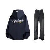 Комплект одежды (Темно-синий свитшот + джинсы)