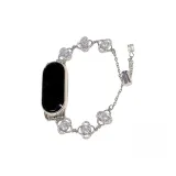 Серебряная цепь + Прозрачный белый ромб