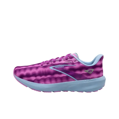 Brooks Launch 10 Амортизация Износостойкие Низкие Кроссовки для Бега Женские Фиолетовые
