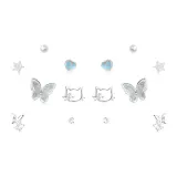 Принцесса в бегах Серьги-гвоздики Комплект (синий)