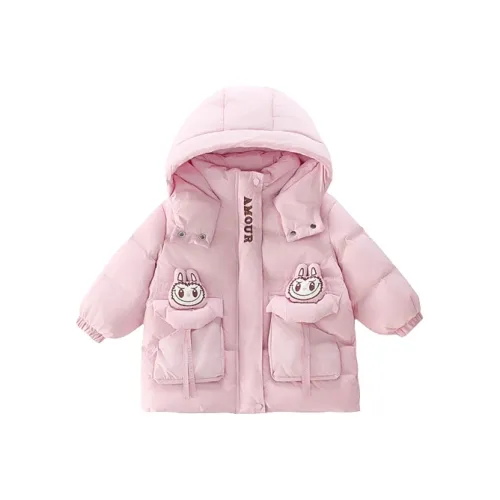 SHIBU Какао SHILI 25836 Labubu Трехцветный Хлопковый пуховик Милый розовый Для дошкольников Утеплённые куртки