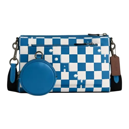 COACH Holden Artificial Leather Shoulder Bag Unisex Blue COACH Holden Искусственная кожа Сумка через плечо Унисекс Синий