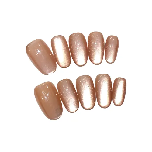 Yun Yue Joe Мед Помело 20mm False Nail Короткий LADDER Овал Телесный Однотонный Кошачий глаз