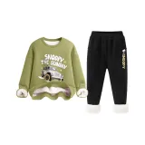 Джип/Зеленый Черный Комплекты Одежды [Утолщенный Шерпа]