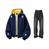 Комплект одежды (Темно-синий кардиган + джинсы)