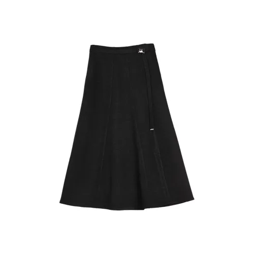 ELLE Темно-серый Женский Повседневный Длинный Юбка