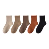 [Высокие носки 13 см] Бежевый + Хаки + Кофейный + Карамельный + Черный