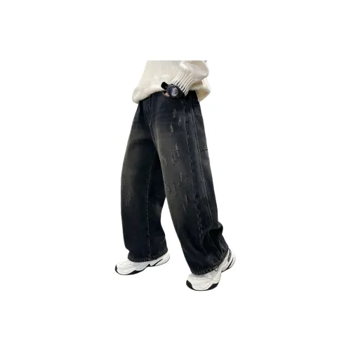 ЮЙЧЖАОЛИНЬ Синий Серый Флисовая подкладка YYA68033 Школьный возраст Джинсы