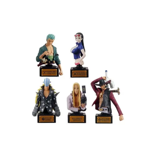Bandai One Piece Полуцентральная статуя Верхняя часть груди статуи Счастливая статуя Draw Одиночная капсульная игрушка Цельная коробка 5 шт