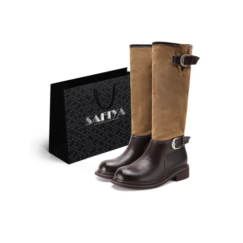 SAFIYA Высокие сапоги до колена коричневые женские