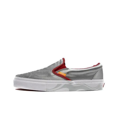 Vans Classic Slip On LX 'Peace' Износостойкий и Легкий Низкие Кроссовки для скейтбординга Унисекс Серый Красный