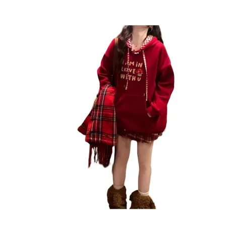 SIXUSICHOU Бургунди Флис с подкладкой Женские Свитшоты